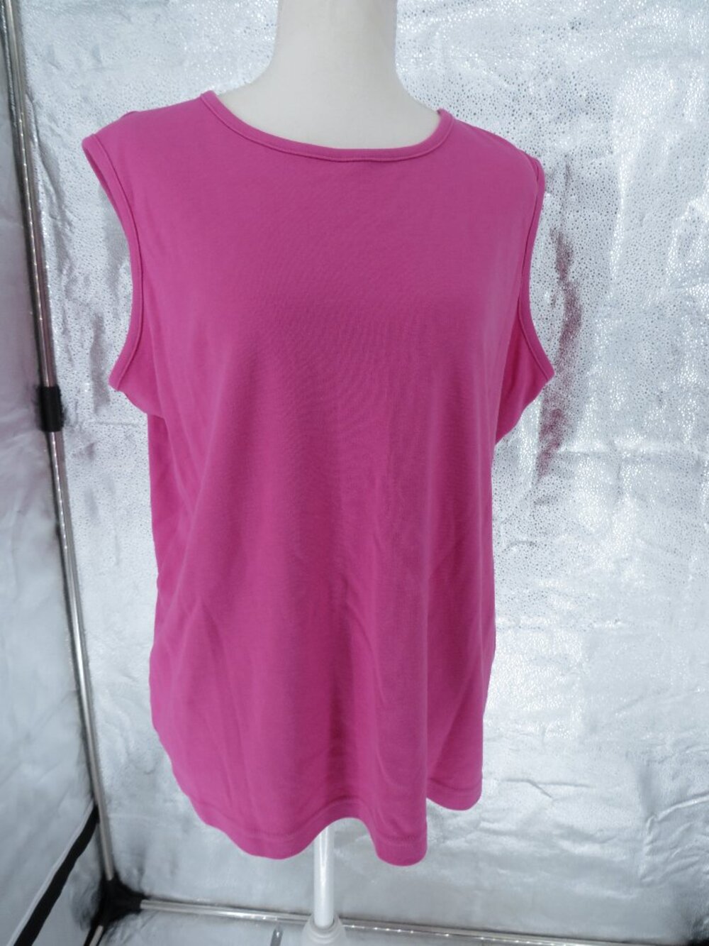 Blair Pink Sleeveless Cotton‑Blend Tank Top XL – Soft Knit Minimalist Basic